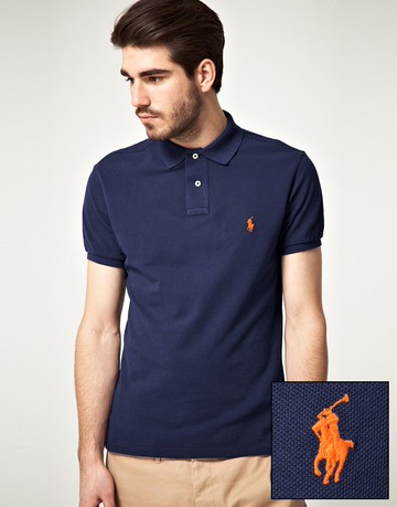 美國百分百【Ralph Lauren】Polo衫 RL 短袖 上衣 小馬 深藍 素面 男 XL XXL B001