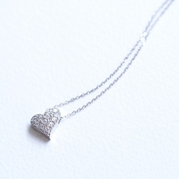 白）心形項鍊銀925