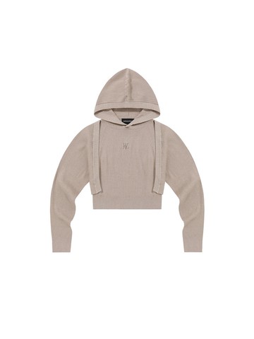 Bolero Knit Hood Hoodie [Beige]