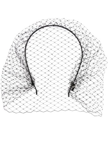 Jennifer Behr - Voilette veil-detail headband - women - Satin - One Size - Black
