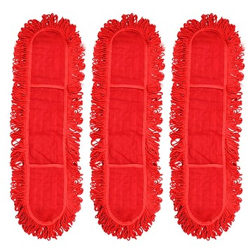 World Clean 除塵油拖把布替換頭  紅色  3個