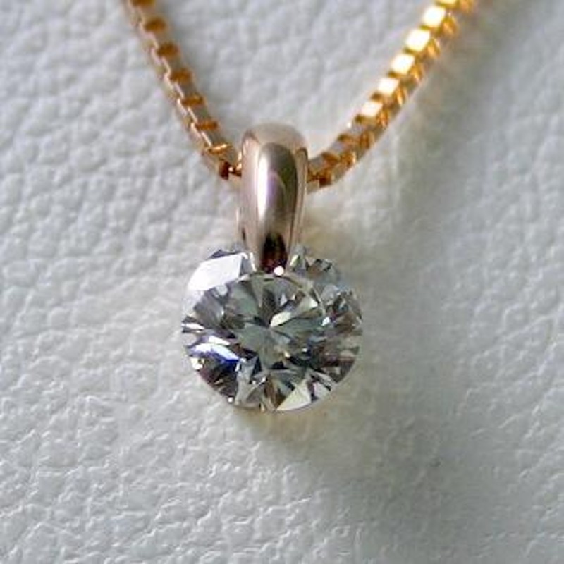 ダイヤモンド ネックレス K18PG 一粒 0.2ct 鑑定書付 0.25ctup F ...