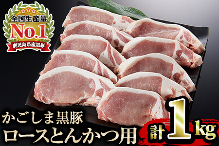 かごしま黒豚ロースとんかつ用(計1kg・約100g×10枚)