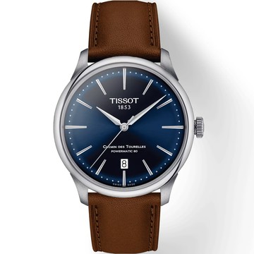 TISSOT 杜魯爾系列簡約紳士機械腕錶-T1398071604100/39mm