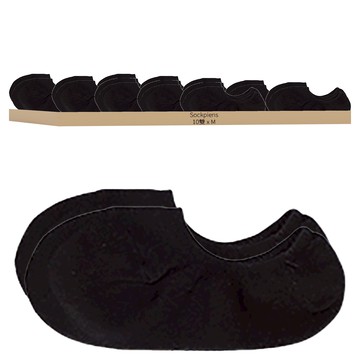 Sockpiens 男士防脫落趾尖加固隱形襪 10雙  M  黑色