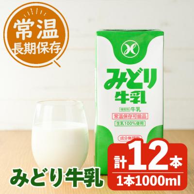 ふるさと納税 佐伯市 常温保存可能　みどり牛乳(1000ml×12本)