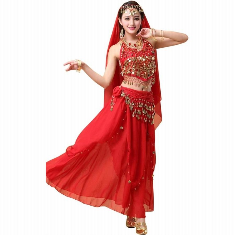 ベリーダンス 衣装 4点 インドダンス アラブ 女王 アラジン