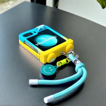 適用三星zflip7FE手機殼全包鉸鏈一體防摔zflip6可愛漸變時尚vivoxflip掛繩鏈條女n3flip折疊屏華為新款折疊