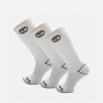 TIMBERLAND 中筒襪 3入組 白 A6BBY100
