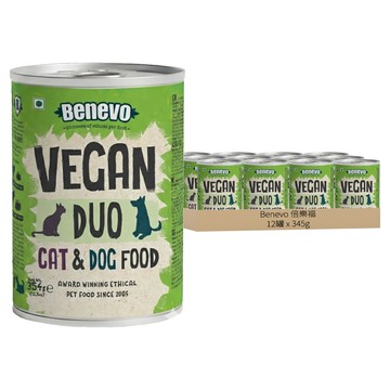 Benevo 倍樂福 英國素食認證犬貓主食罐頭 12罐  1套  植物  354g