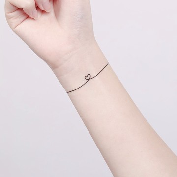 刺青紋身貼紙 - 愛心線 Surprise Tattoos 2入