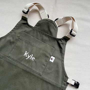 【客製刺繡】工裝風多口袋 工作服 圍裙 童裝 共兩色