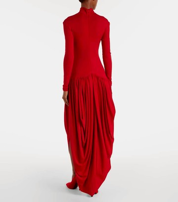 Magda Butrym Asymmetric pleated turtleneck maxi dress