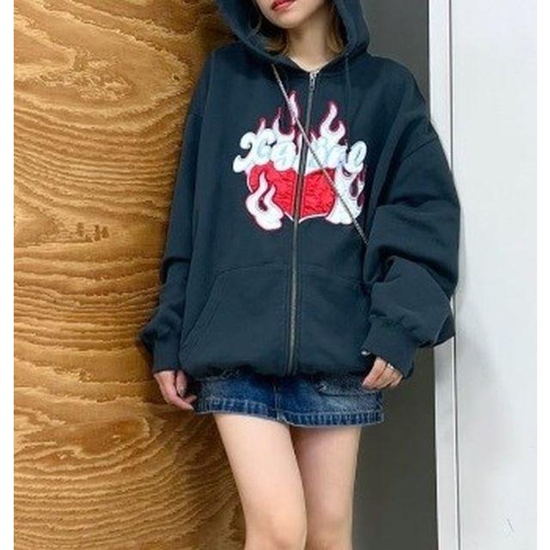 X-girl  SWEAT ZIP UP HOODIE