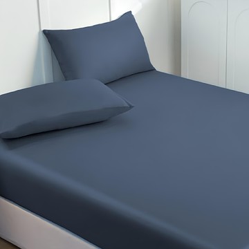 Aaron艾倫生活家 60支100%奧地利純天絲床包枕套組  海軍藍  Queen Size