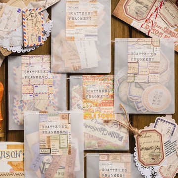 🍋檸檬青🍋 新款現貨特價售完無補零落片段系列復古英文詩歌可書寫貼紙6款40張入手帳裝飾拼貼素材