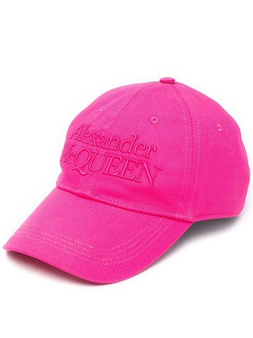 Alexander McQueen - embossed front-logo baseball cap - men - Polyester/Cotton/Cotton - M - Pink