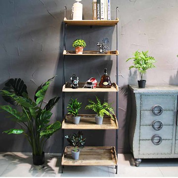 做舊多層花架置物架北歐簡約家居店鋪裝飾展示架花園庭院架子1入