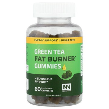 Nobi Nutrition, 綠茶脂肪消耗軟糖，60 粒果膠基軟糖