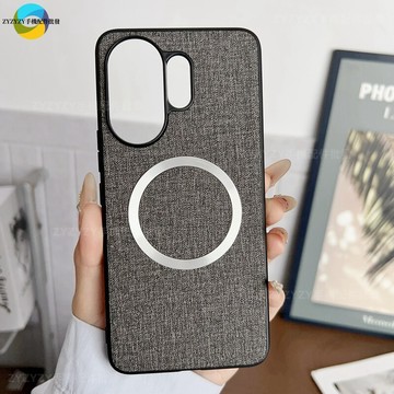 超薄耐磨防汗布紋 磁吸無線充 適用vivo v60 防摔手機殼