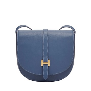 Emery 真皮金釦斜背馬鞍包 (多色可選)