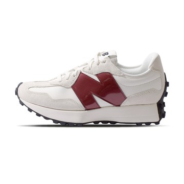 New Balance 327 女鞋 米白酒紅色 復古 皮革 麂皮 拼接 耐磨 運動鞋 休閒鞋 WS327JWC