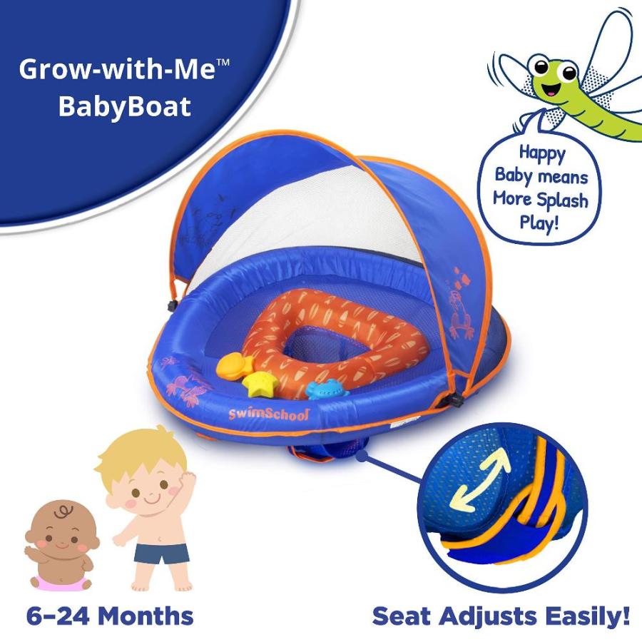 SwimSchool Deluxe?Baby Float with Adjustable Canopy?ー 6ー24 Months ー?Baby Sw