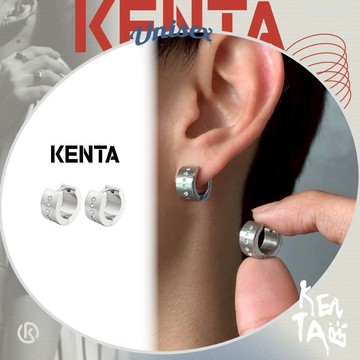 【KENTA】鑽圈寬面耳環 不鏽鋼耳環 中性男生飾品 圈圈耳環設計 抗過敏不褪色 男生必備