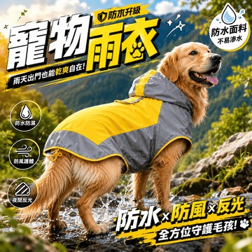 （ 🌟雨季必買）狗狗雨衣 寵物雨衣 狗雨衣 連帽雨衣 寵物狗雨衣 反光雨衣 外出雨衣 雨天必備 高雄現貨