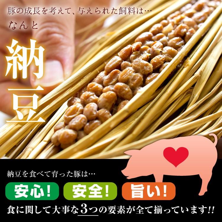 ギフト なっとく豚 しゃぶしゃぶ用ロース バラ 1kgセット 各500g 納豆喰豚 天狗 飛騨 なっとくとん