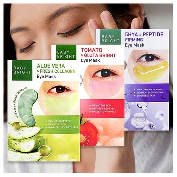 泰國 Baby Bright~蘆薈膠原蛋白／番茄穀胱甘太／胜太緊緻亮眼眼膜(2片入) 款式可選