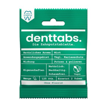 DENTTABS  德國潔牙錠 薄荷清新潔牙錠(塊狀牙膏) 125st (DE101)