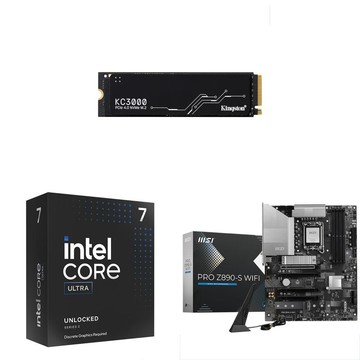 Intel 〈鈔省價〉U7 265KF+微星 Z890 主機板+金士頓 KC3000 2TB SSD