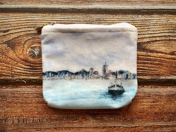 布袋 散紙包 零錢包-陰天的維多利亞港