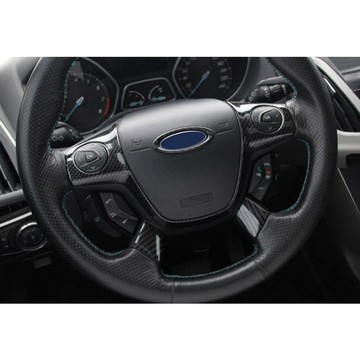 ~歐力車飾~福特 FORD 13-16年 KUGA 方向盤裝飾片 方向盤飾框 方向盤裝飾框 碳纖維紋 3片裝