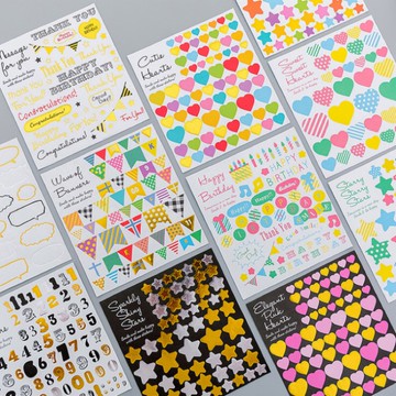 ★台灣現貨★繽紛實用裝飾小貼紙 文具 貼紙 造型貼紙 手帳本 DIY 相冊 愛心貼紙 星星貼紙 L296