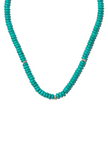 Mateo - 14kt yellow gold malachite and diamond station necklace - women - Malachite/14kt Yellow Gold - One Size