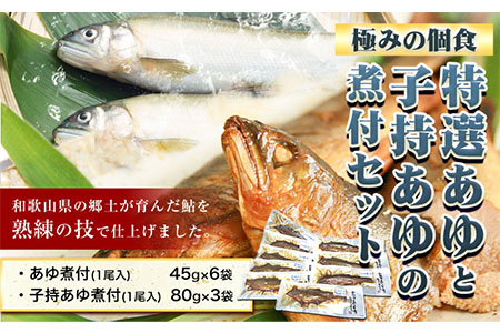 「極みの個食」特選あゆと子持あゆの煮付セット 日高川漁業協同組合《90日以内に順次出荷(土日祝除く)》 和歌山県 日高川町 あゆ 鮎 魚 煮付---wshg_hgtakaset_90d_22_14000_9p---