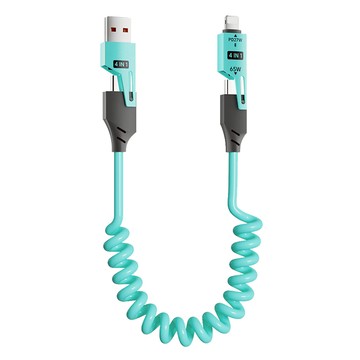 YORI CAR 優里 刀鋒彈簧四合一線  藍色  150cm  1條