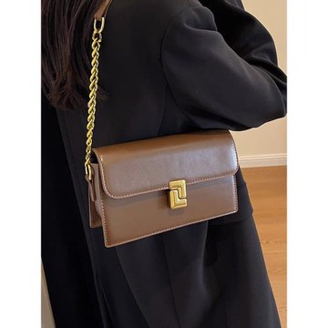 法國MKDA復古腋下包女2024新款真皮鏈條小方包高級質感單肩斜挎包