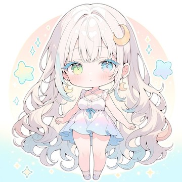 Cute pastel series Asahi 貼紙 被月亮與星辰擁抱的溫柔世界