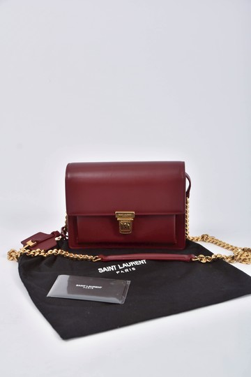 saint laurent紅色復古金釦金鍊鑰匙斜背包