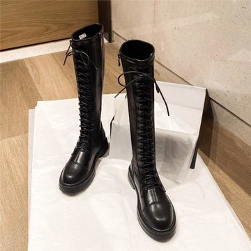 「妙侶」經典騎士靴~長靴女2025新款加絨顯瘦不過膝高筒馬丁靴子