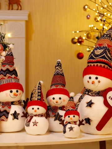 聖誕雪人娃娃公仔大號雪人擺件聖誕節裝飾品場景布置酒店商場道具【淘夢屋】
