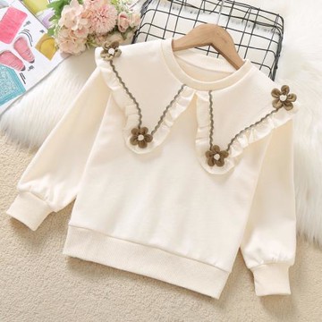 女童衛衣春秋款2025新款洋氣時髦網紅炸街秋裝兒童女孩娃娃領上衣