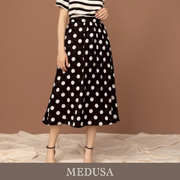 現貨【MEDUSA 曼度莎】法式波點紋理長裙（M-XL）｜休閒裙 女長裙 夏季穿搭