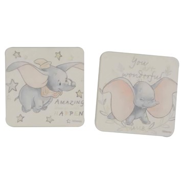 收納王妃 硬式珪藻土杯墊 方型  10 x 10 x 0.9cm  飛翔小飛象  1組