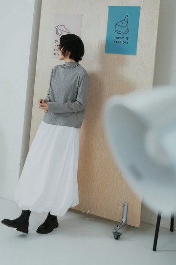 HEAVEN空靈高領拉鍊襯衫上衣 - 3色 - 灰