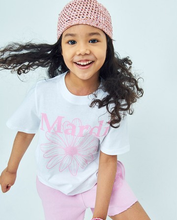 MARDI MERCREDI 童裝 印花短TEE 白色 經典小雛菊 粉花 純棉 KIDS TSHIRT FLOWERMARDI