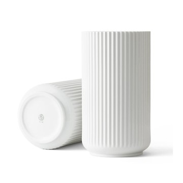 北歐櫥窗 Lyngby Porceln 靈比 手工瓷花瓶（H 31cm、白）